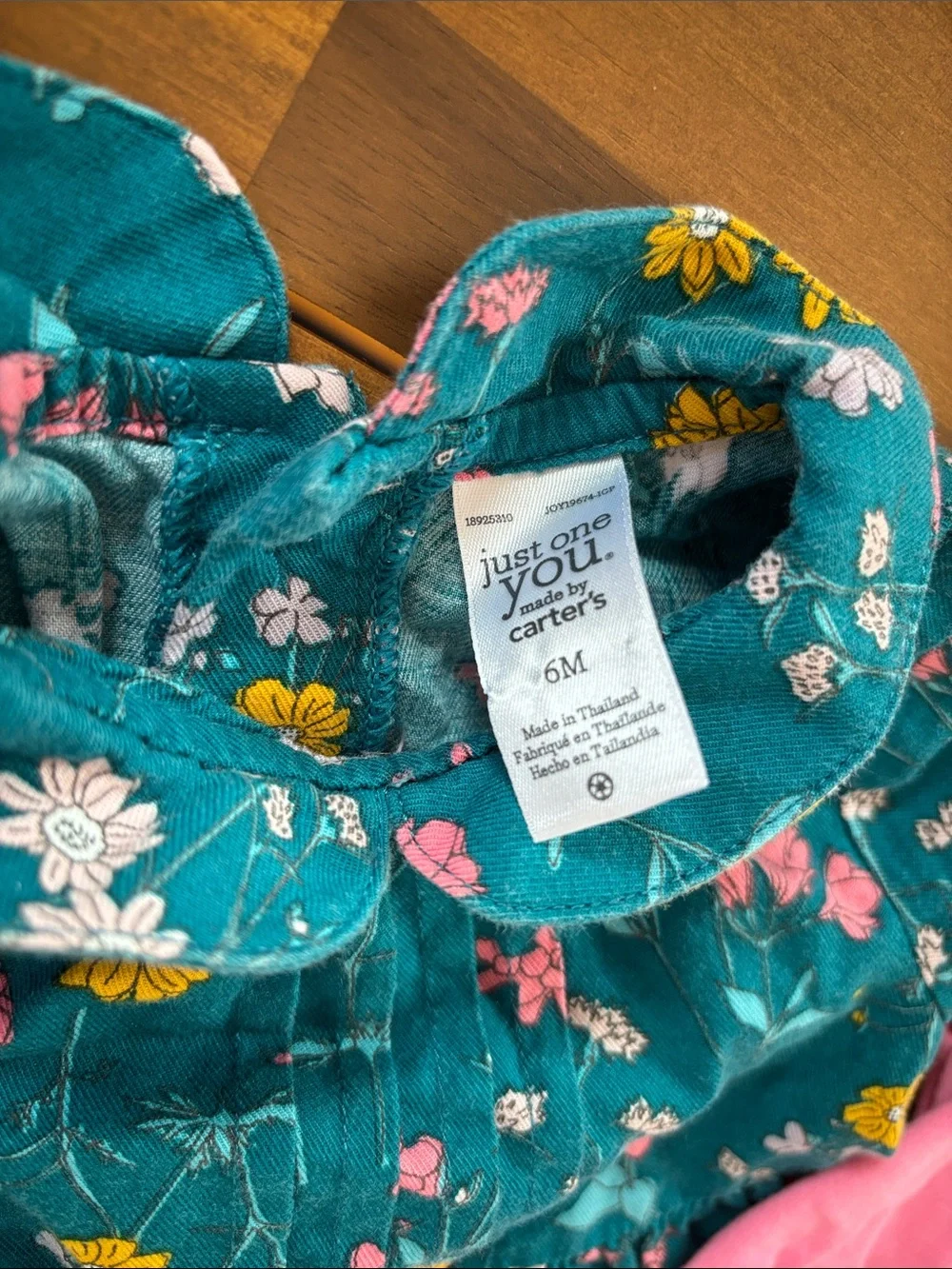 Carter's Teal Floral Cotton Baby Romper